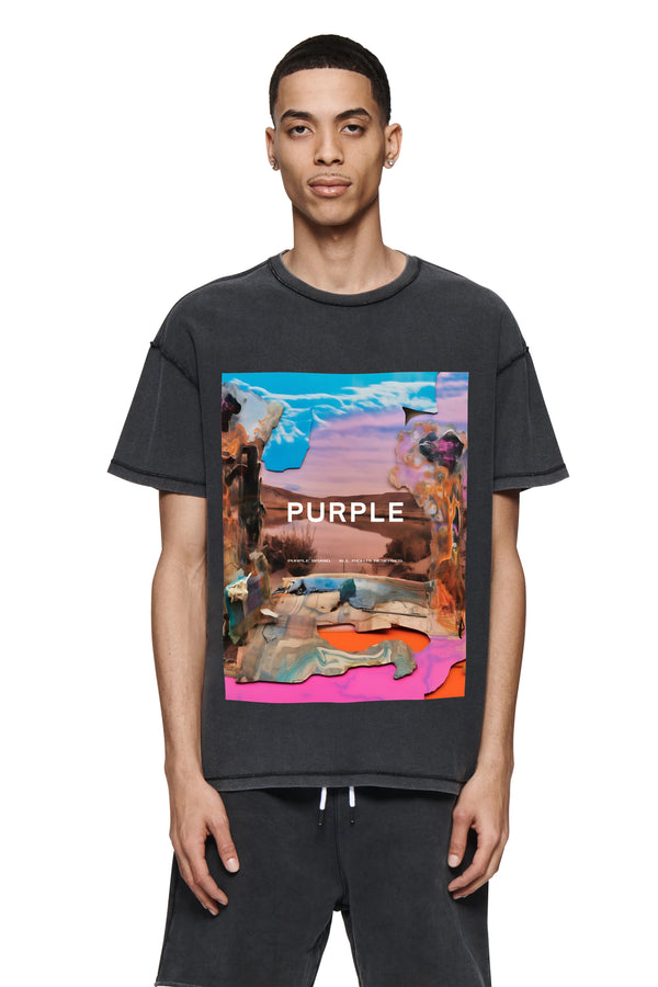 purple brand Western Collage Tee Black
