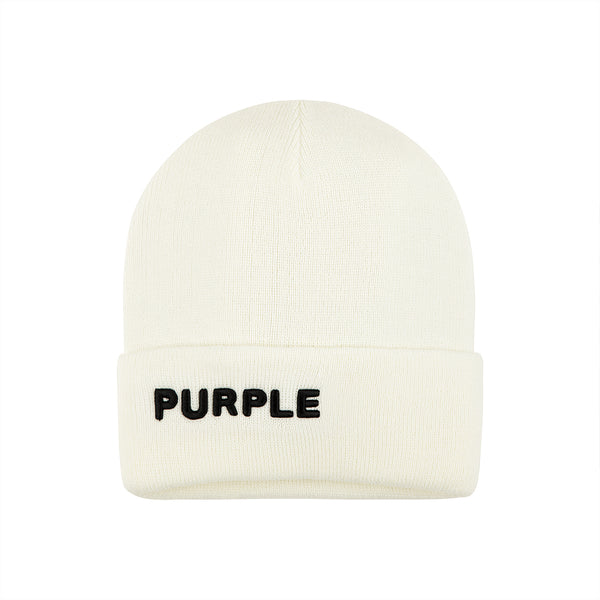 purple brand White Beanie White