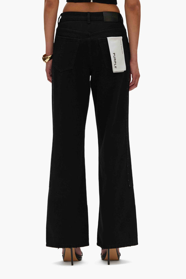 Purple Brand Wide Carpenter Rhinstone Black