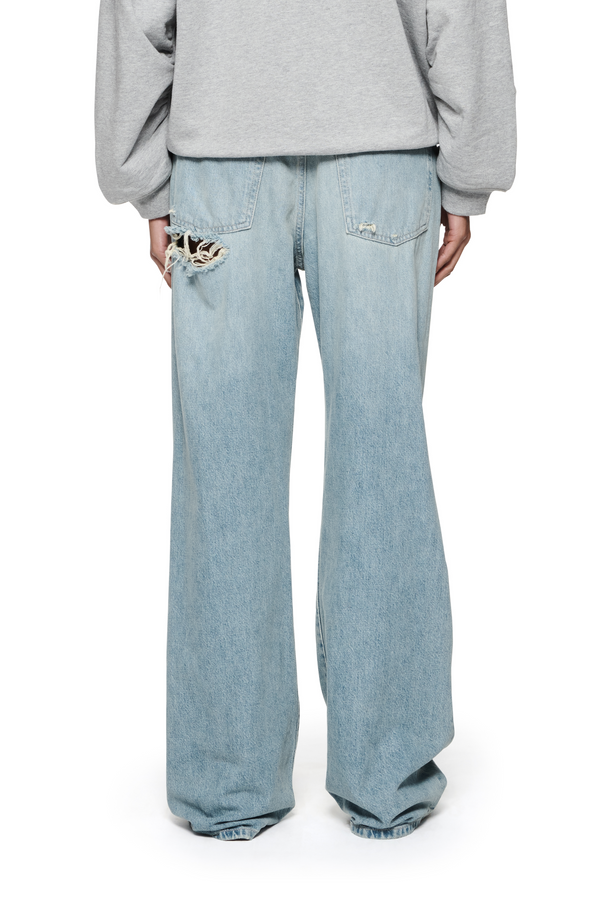 Purple Brand Wide Destroyed Light Indigo