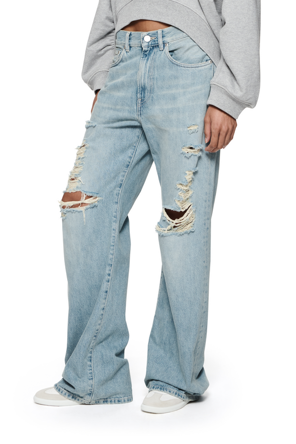 Purple Brand Wide Destroyed Light Indigo