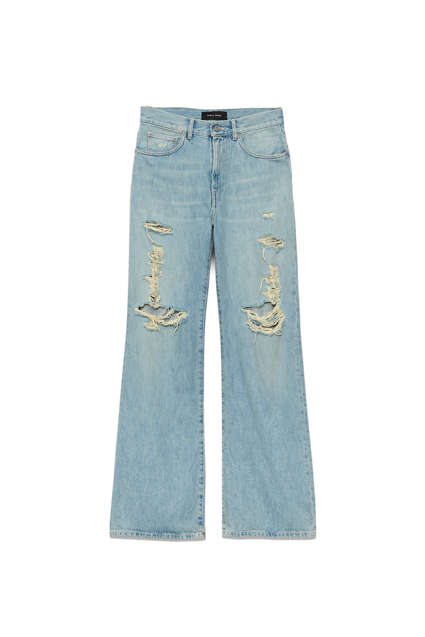 Purple Brand Wide Destroyed Light Indigo