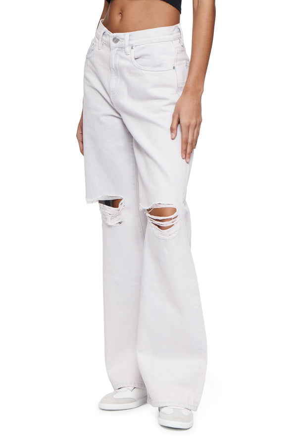 Purple Brand Wide Destroyed Overdyed Off White