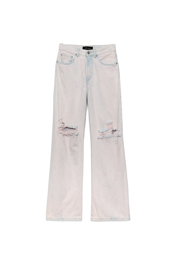 Purple Brand Wide Destroyed Overdyed Off White