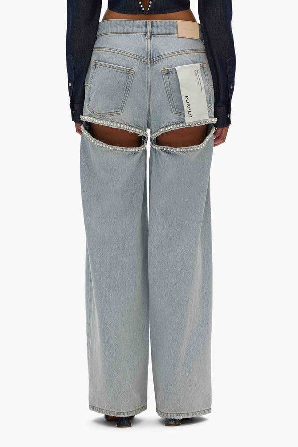 Purple Brand Wide Leg Pearl Jean Light Indigo