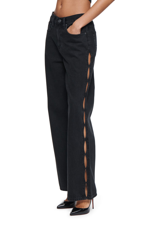 Purple Brand Wide Side Cut Out Black