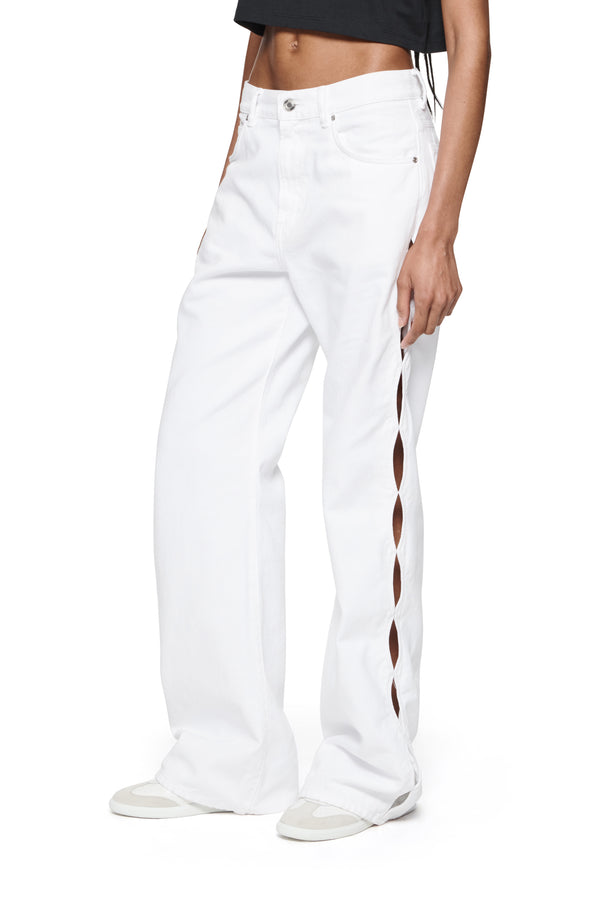 Purple Brand Wide Side Cut Out Light Indigo