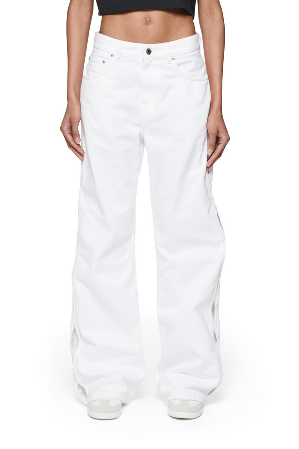 purple brand Wide Side Cut Out Light Indigo