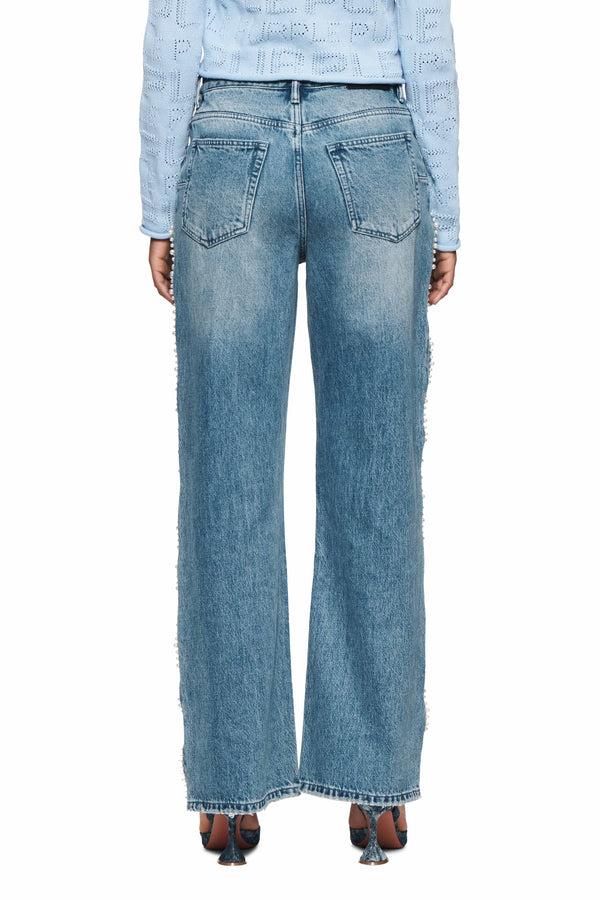 Purple Brand Wide Side Cut Out Pearly Mid Indigo