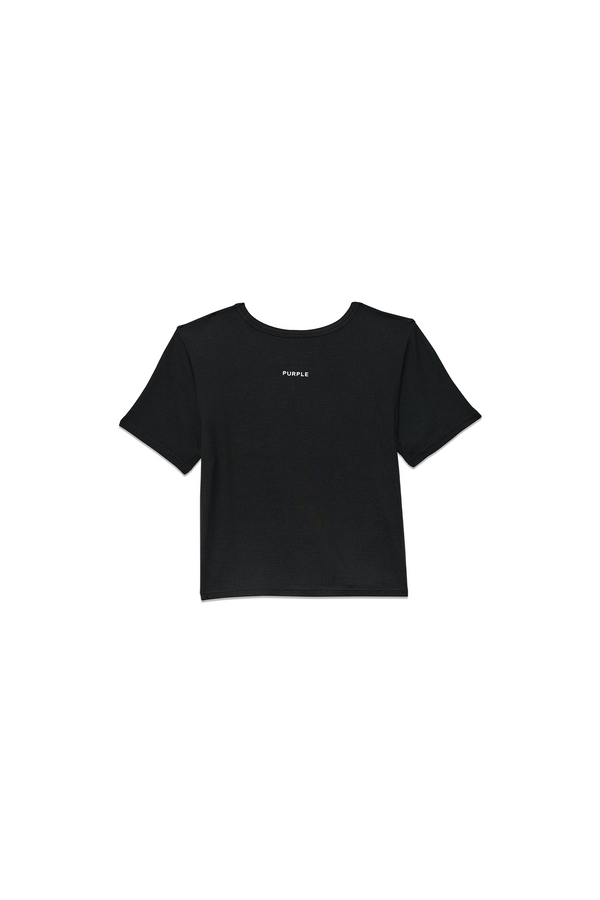 Purple Brand Wordmark Baby Tee Black