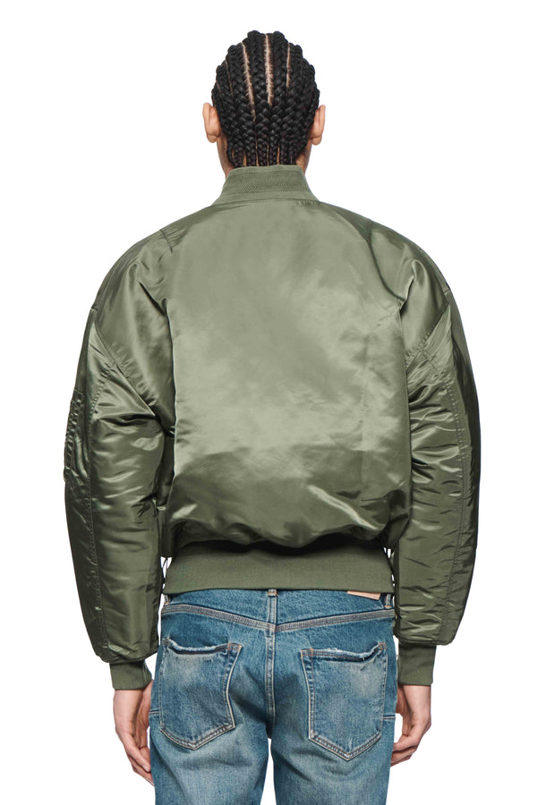 Purple Brand Wordmark Bomber Jacket Green