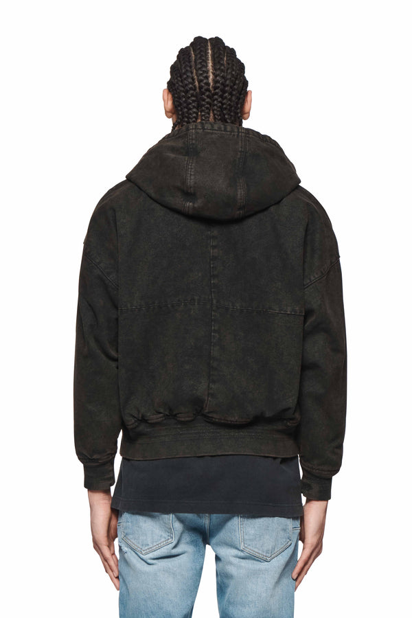 Purple Brand Wordmark Canvas Hoodie Black