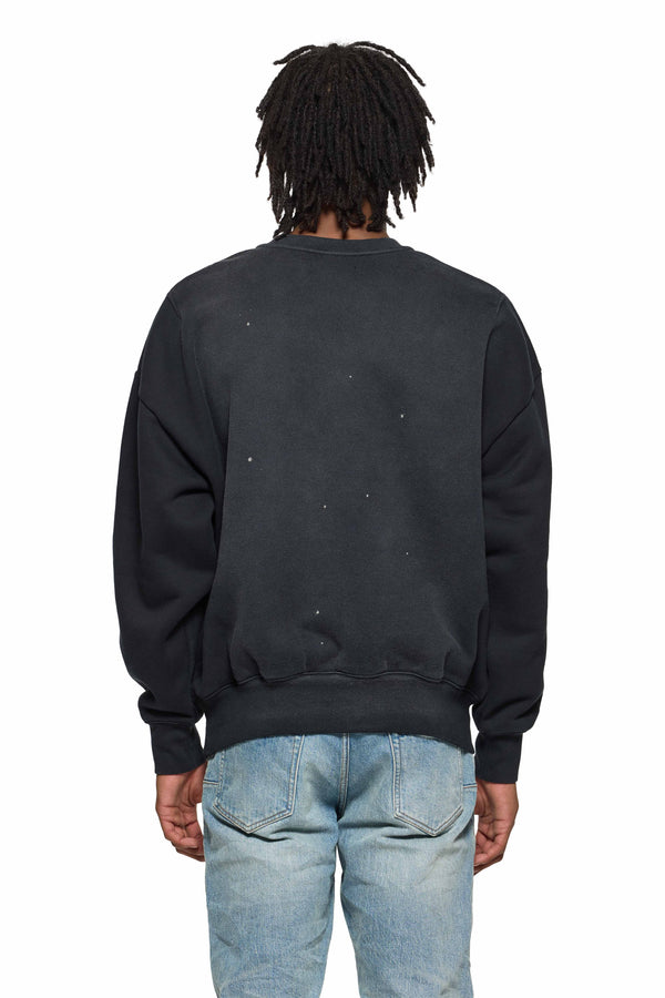 Purple Brand Wordmark Crewneck Black