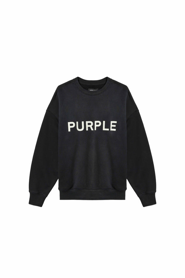 Purple Brand Wordmark Crewneck Black