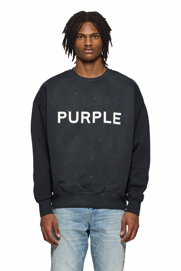 purple brand Wordmark Crewneck Black