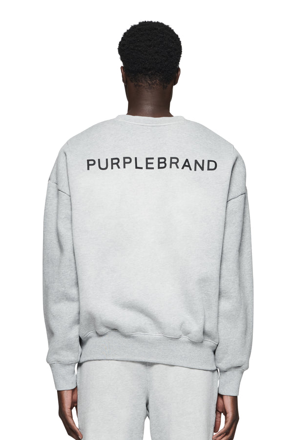 Purple Brand Wordmark Crewneck Gray