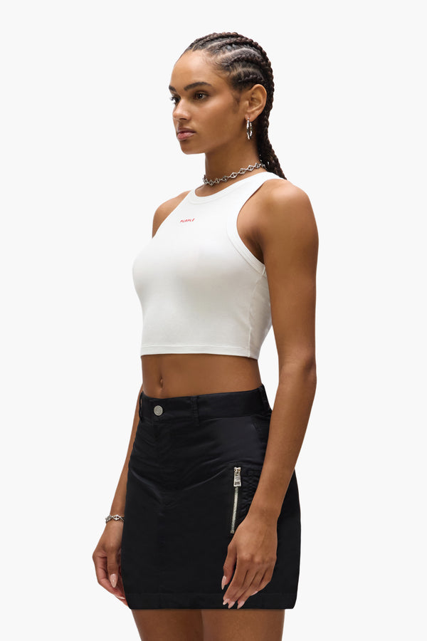 Purple Brand Wordmark Cropped Tank Light Indigo