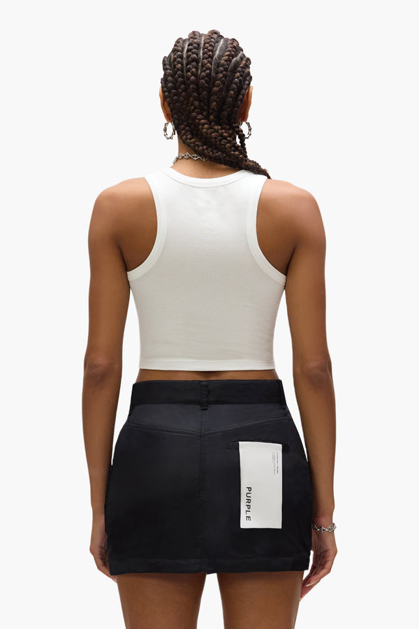 Purple Brand Wordmark Cropped Tank Light Indigo