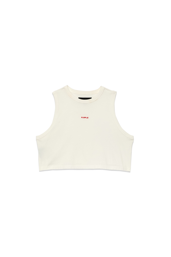 Purple Brand Wordmark Cropped Tank Light Indigo