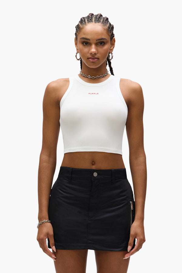 purple brand Wordmark Cropped Tank Light Indigo