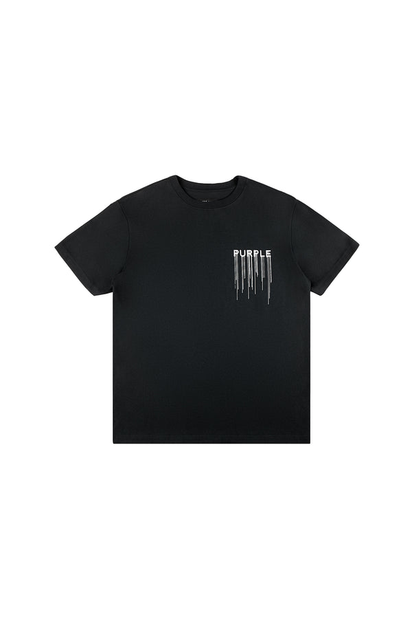 Purple Brand Wordmark Drip Tee Black