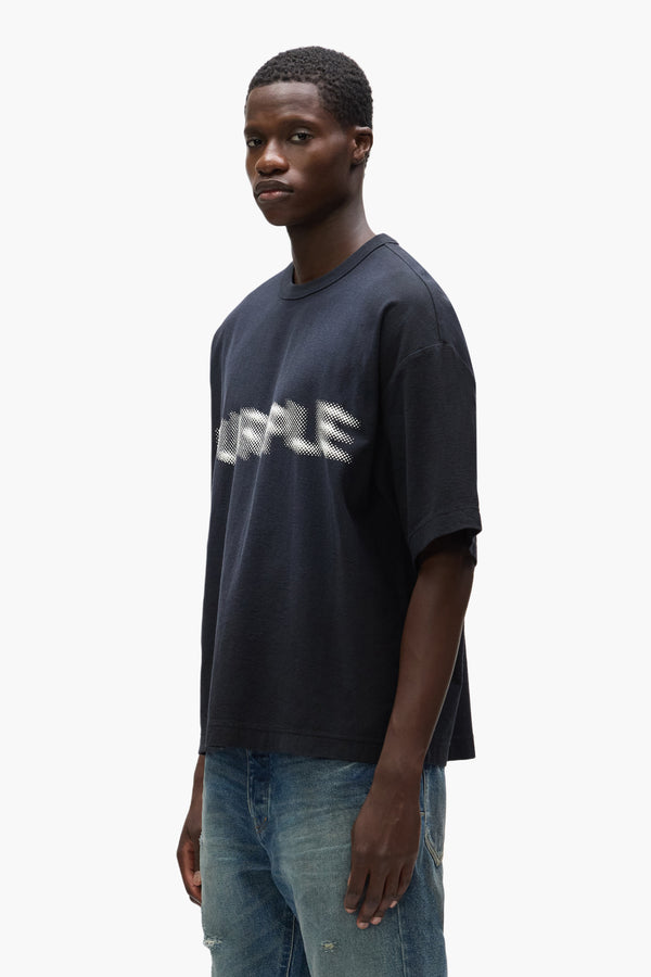 Purple Brand Wordmark Echo Tee Black