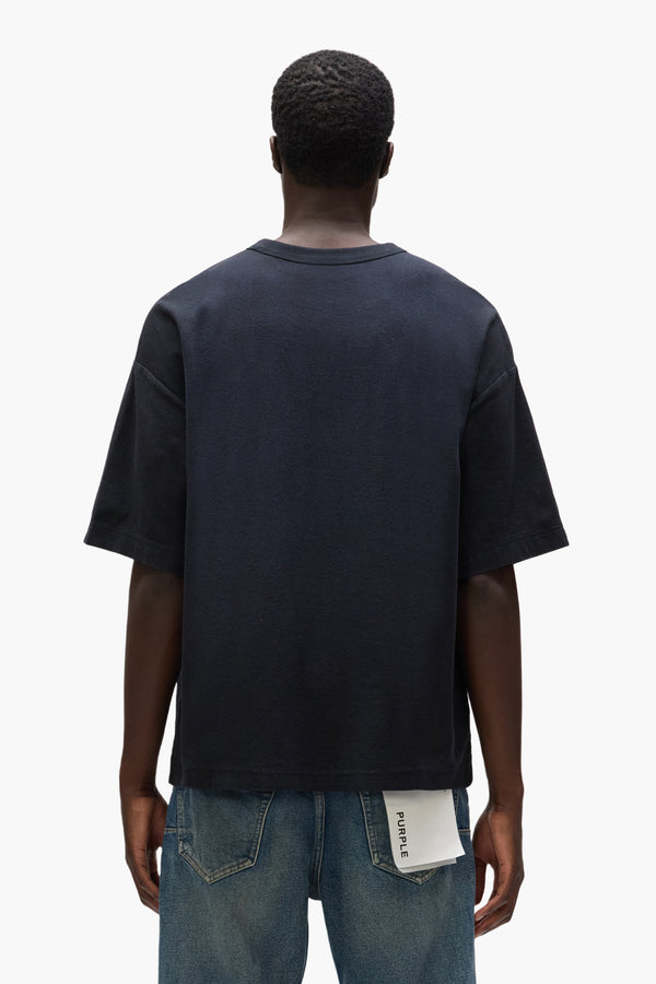 Purple Brand Wordmark Echo Tee Black