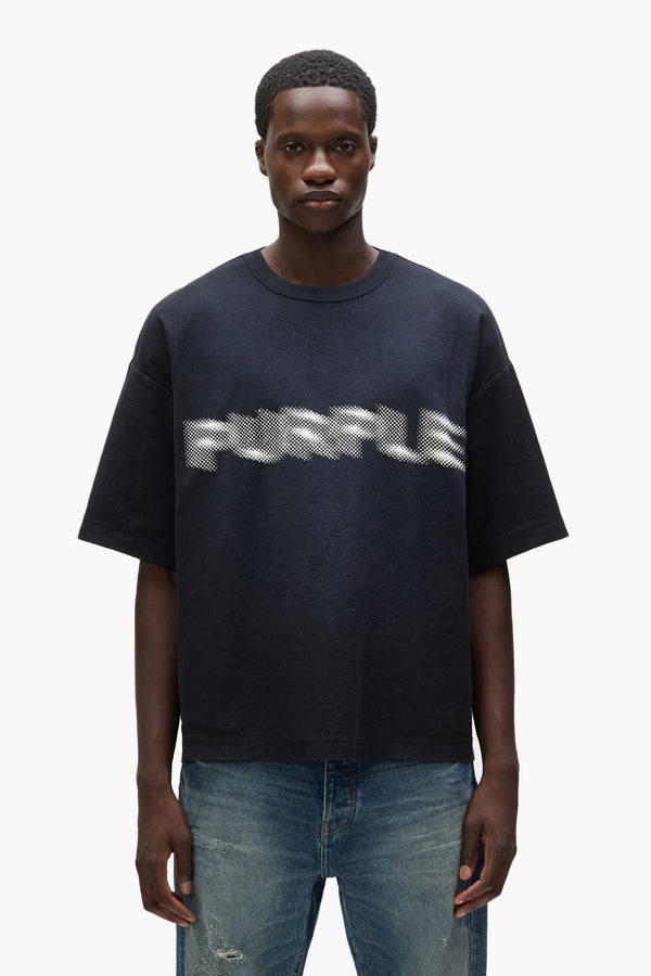 purple brand Wordmark Echo Tee Black