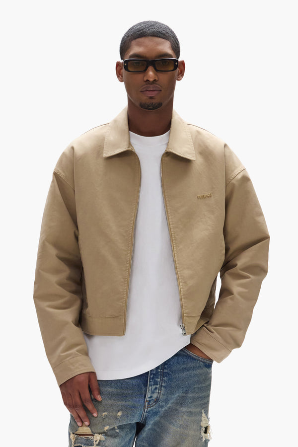 Purple Brand Wordmark Jacket Tan