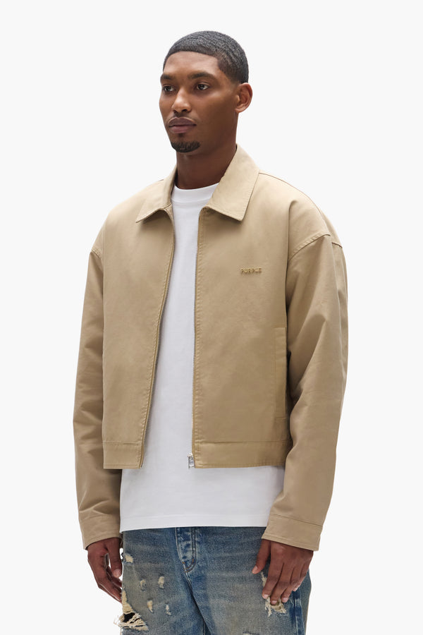 Purple Brand Wordmark Jacket Tan