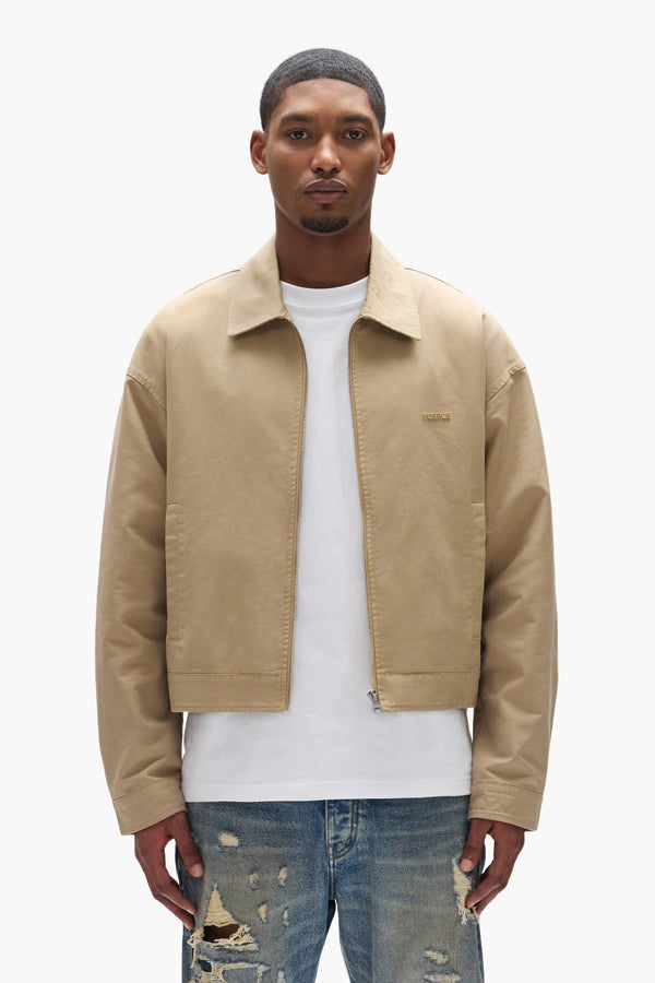 purple brand Wordmark Jacket Tan