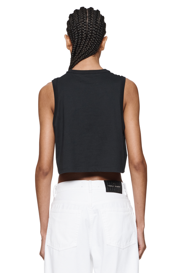 Purple Brand Wordmark Muscle Tank Black