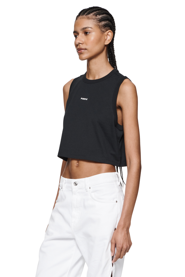Purple Brand Wordmark Muscle Tank Black