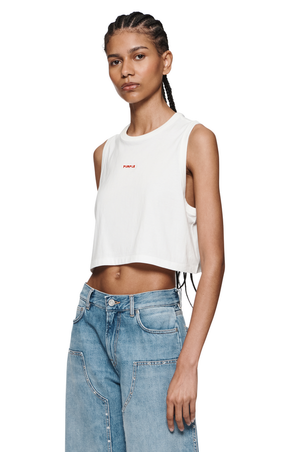 Purple Brand Wordmark Muscle Tank Light Indigo