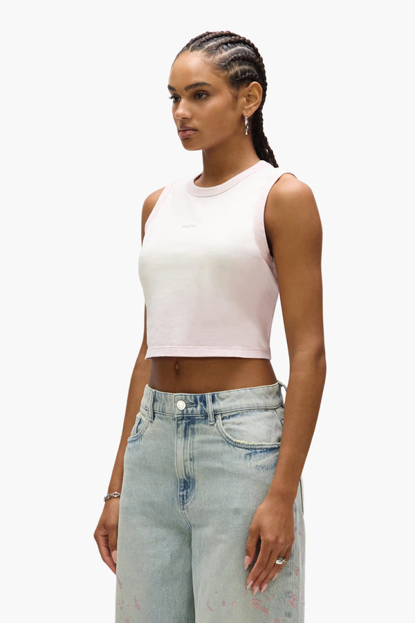 Purple Brand Wordmark Muscle Tee Pink