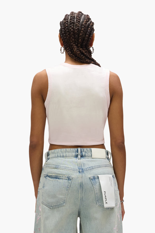 Purple Brand Wordmark Muscle Tee Pink