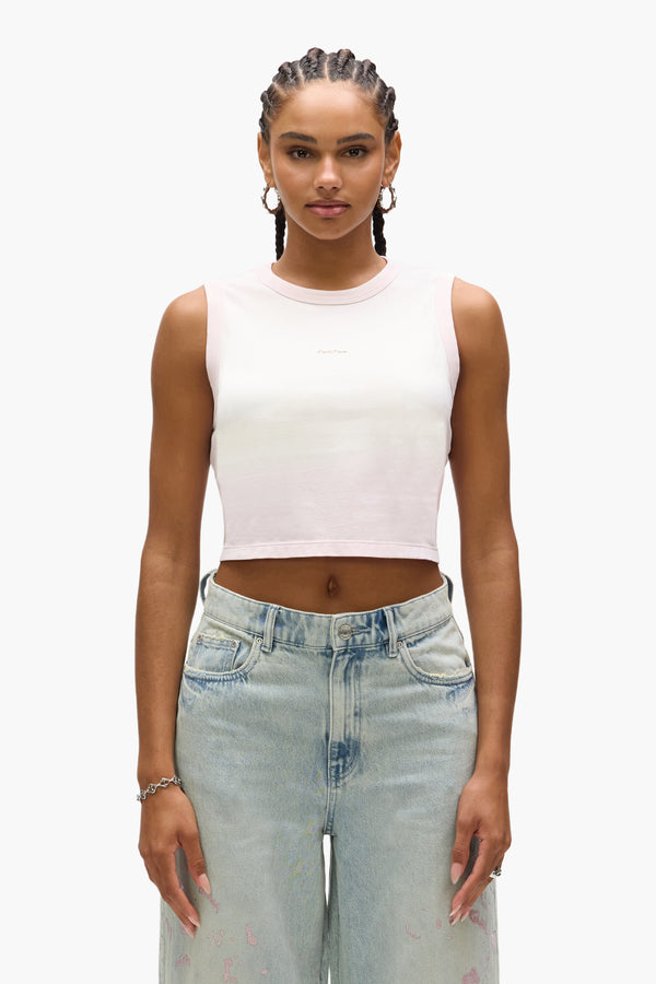 purple brand Wordmark Muscle Tee Pink