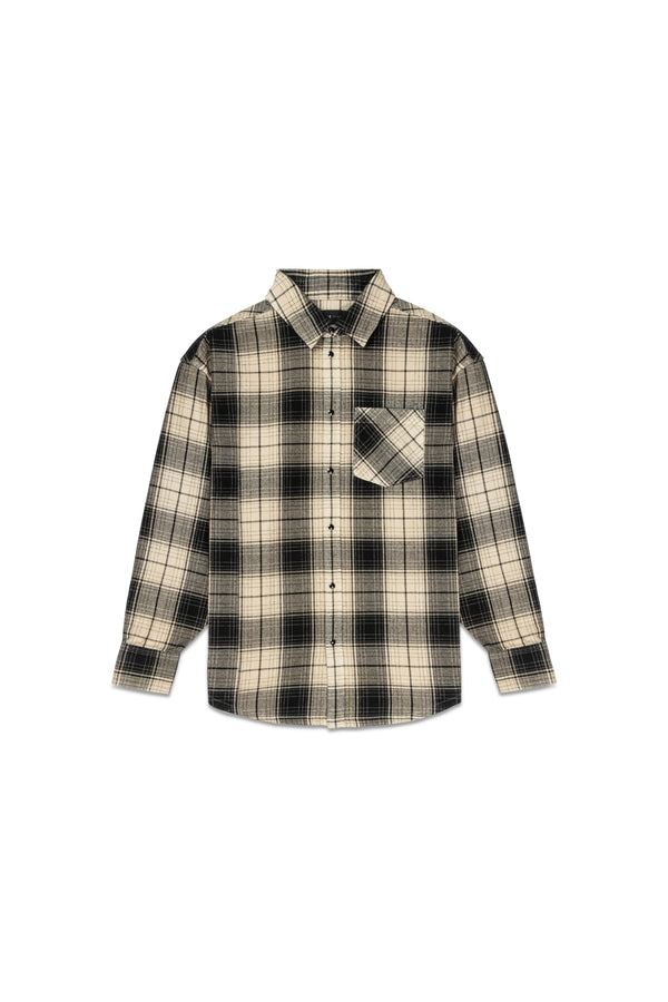 Purple Brand Wordmark Plaid Western Shirt Brown