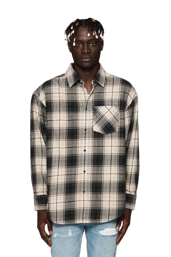 purple brand Wordmark Plaid Western Shirt Brown
