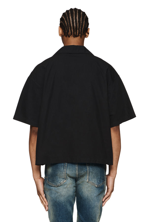 Purple Brand Wordmark Poplin Shirt Black