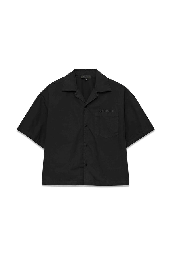 Purple Brand Wordmark Poplin Shirt Black