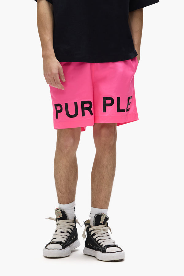 Purple Brand Wordmark Swim Shorts Pink