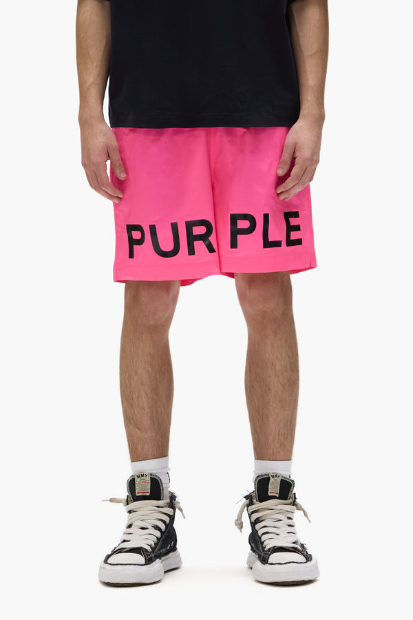 purple brand Wordmark Swim Shorts Pink