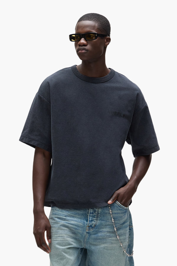 Purple Brand Wordmark Tee Black