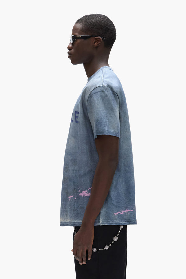 Purple Brand Wordmark Tee Blue