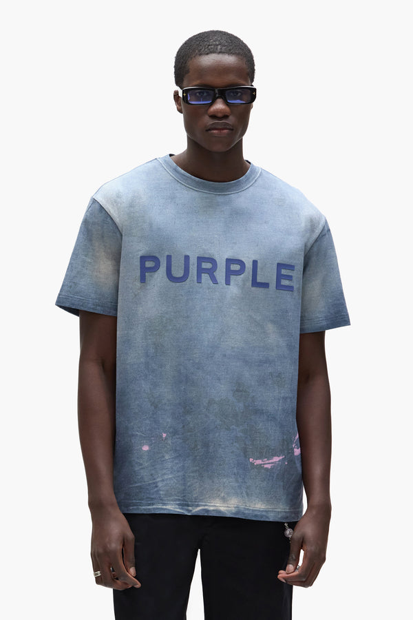 Purple Brand Wordmark Tee Blue