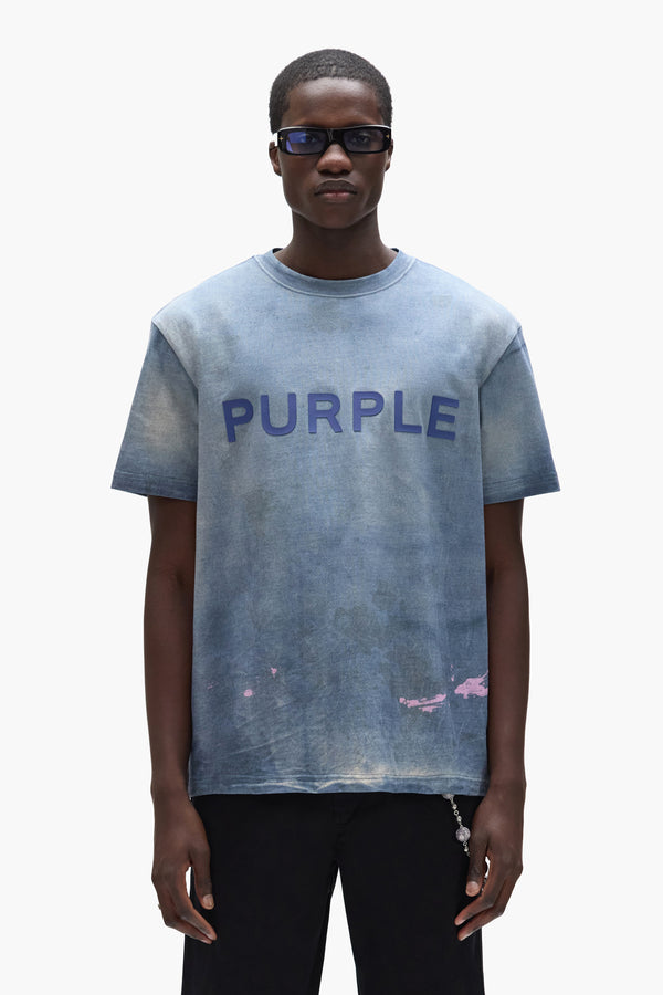 purple brand Wordmark Tee Blue