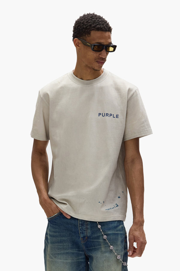 Purple Brand Wordmark Tee Khaki