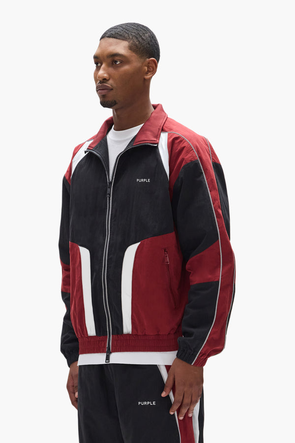 purple Brand Wordmark Track Jacket Black & Red