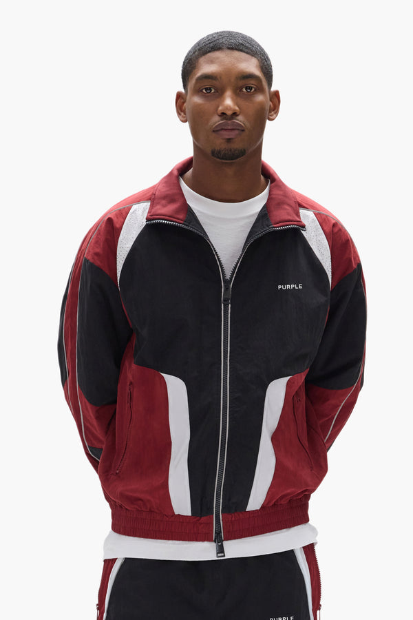 purple Brand Wordmark Track Jacket Black & Red